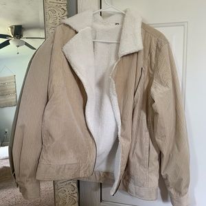 Full Zip Corduroy Jacket with Sherpa Lining
